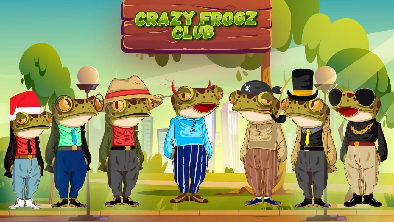 NFT project preview for Crazy Frogz Club